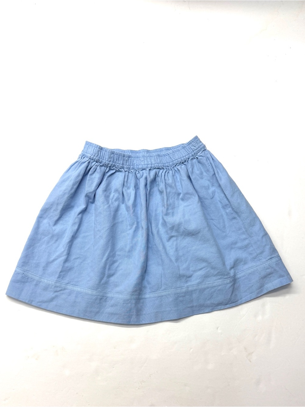 Brooks Brothers Fleece Chambray Blue Denim Gathered Elastic Waist Skirt